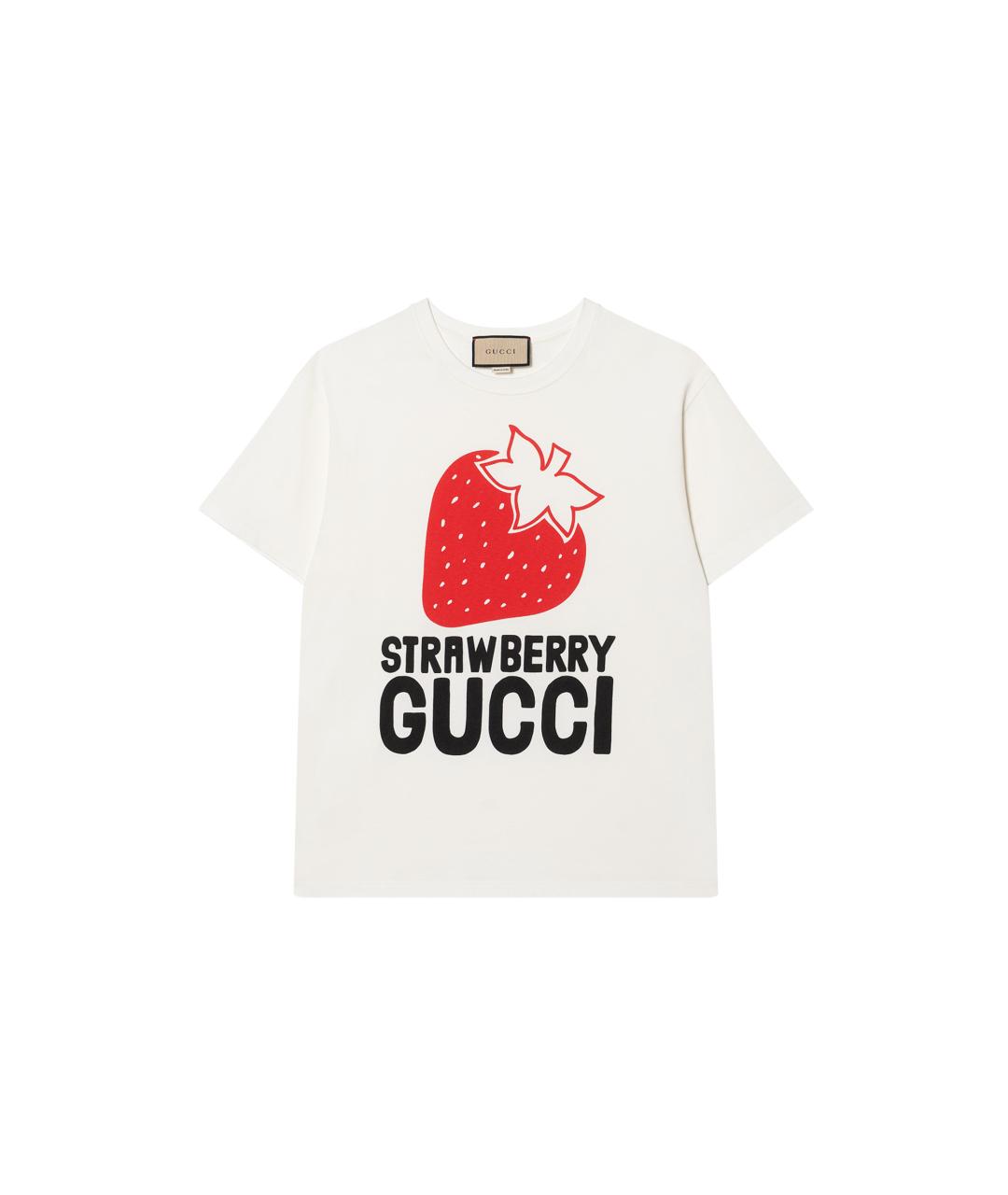 GUCCI Белая хлопковая футболка, фото 1
