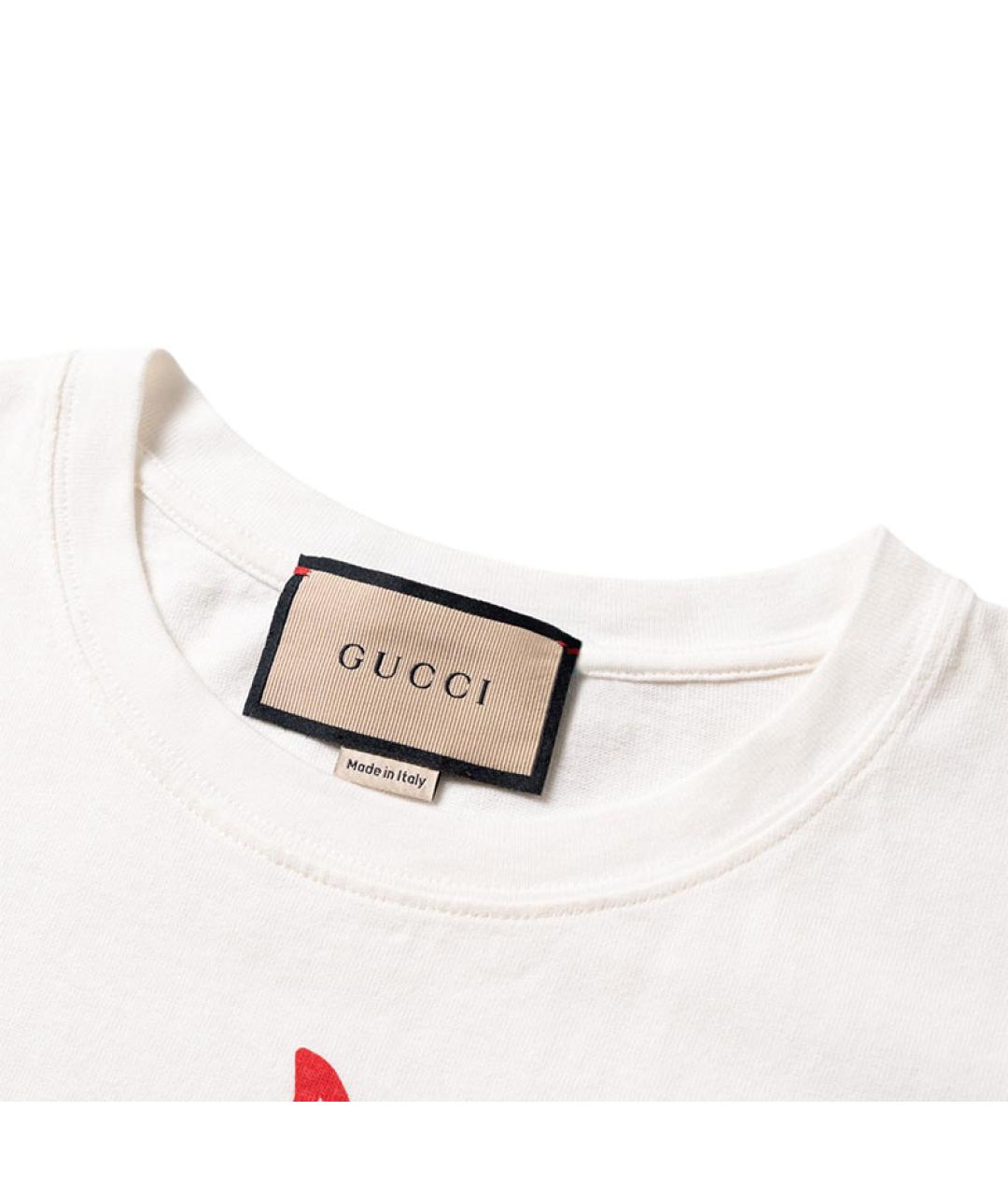 GUCCI Белая хлопковая футболка, фото 3
