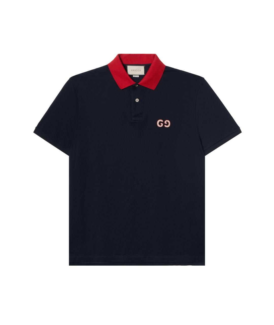 GUCCI Темно-синее поло с коротким рукавом, фото 6