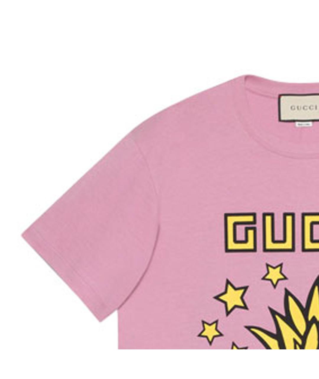 GUCCI Розовая хлопковая футболка, фото 2