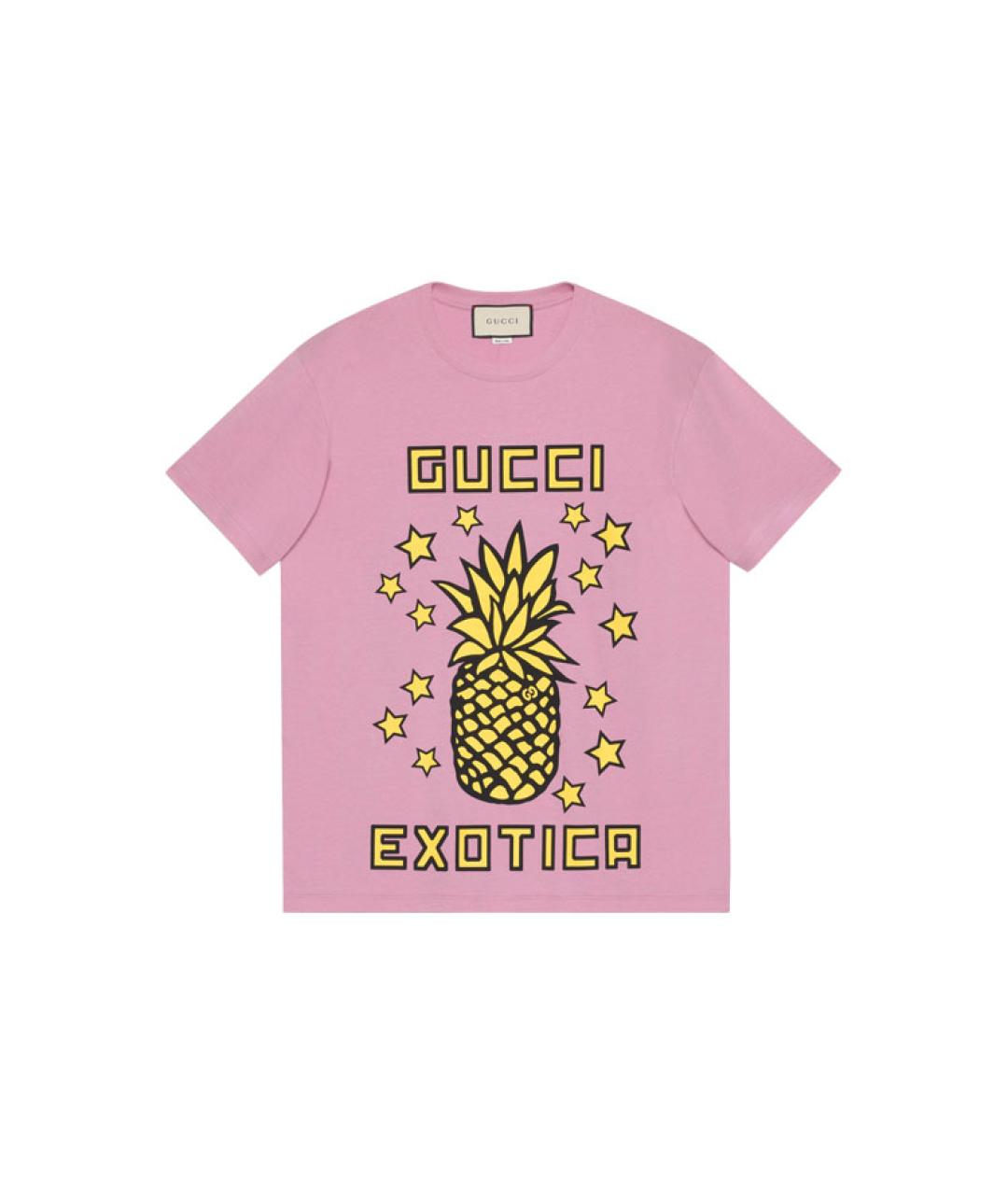 GUCCI Розовая хлопковая футболка, фото 1