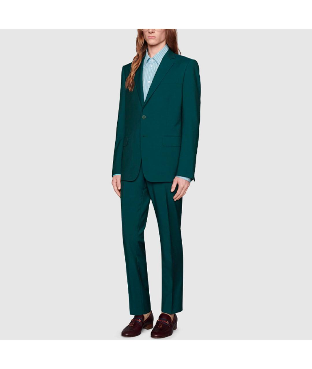GUCCI Голубая хлопковая классическая рубашка, фото 5