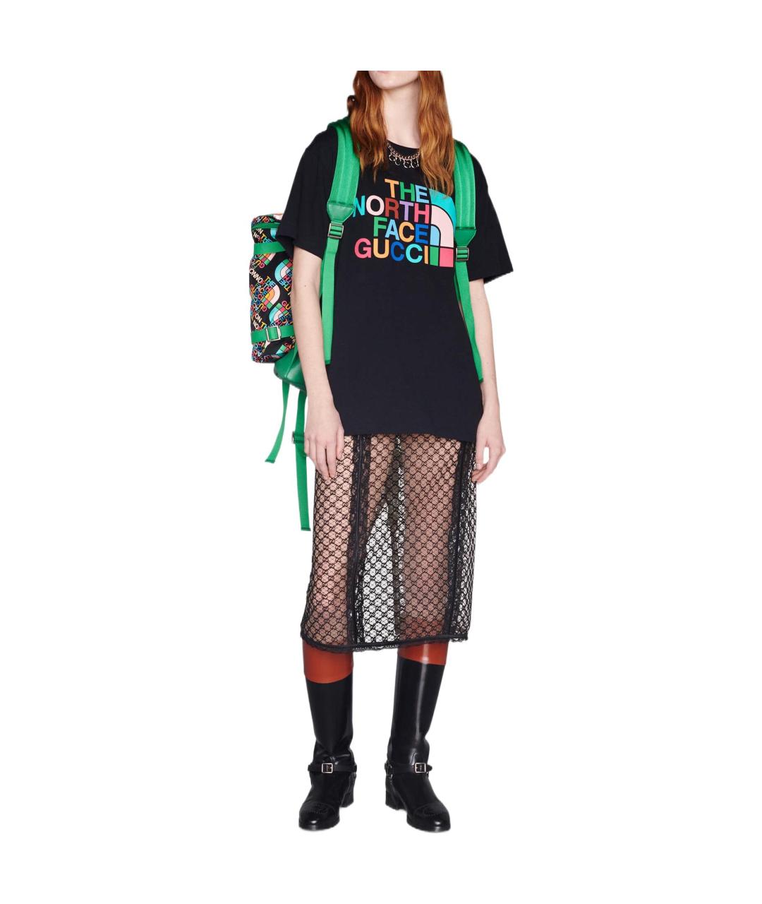 GUCCI Черная хлопковая футболка, фото 2
