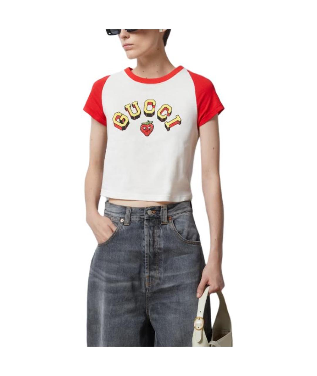 GUCCI Белая футболка, фото 3