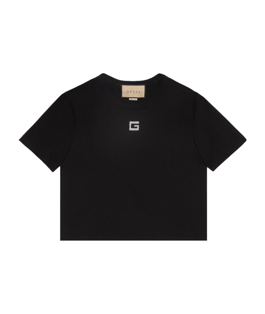 GUCCI Черная хлопковая футболка, фото 1