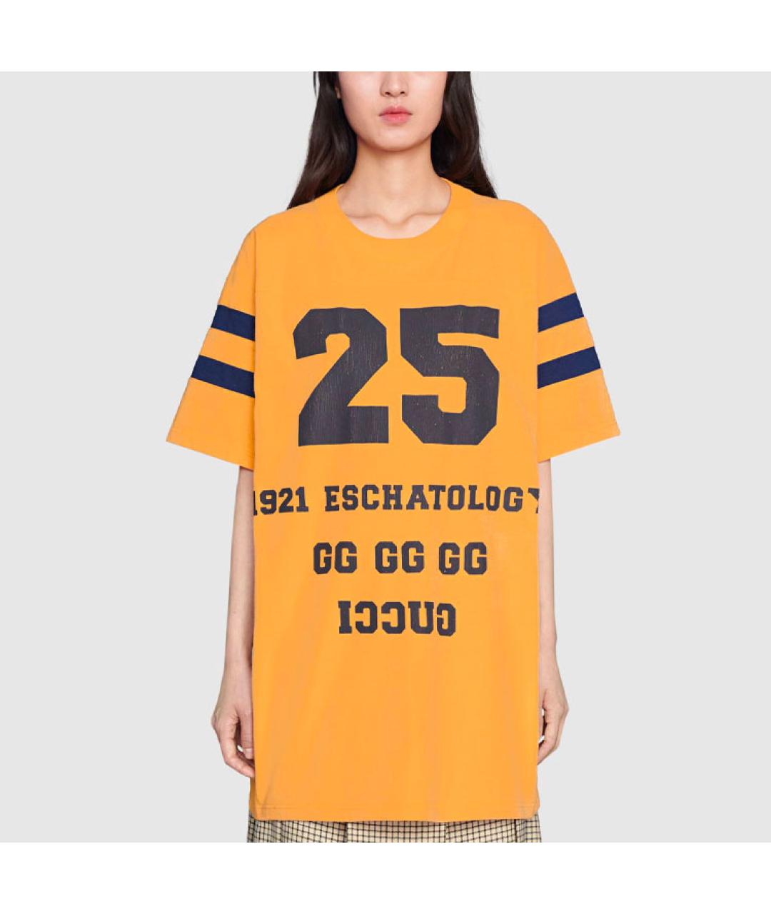 GUCCI Желтая футболка, фото 5