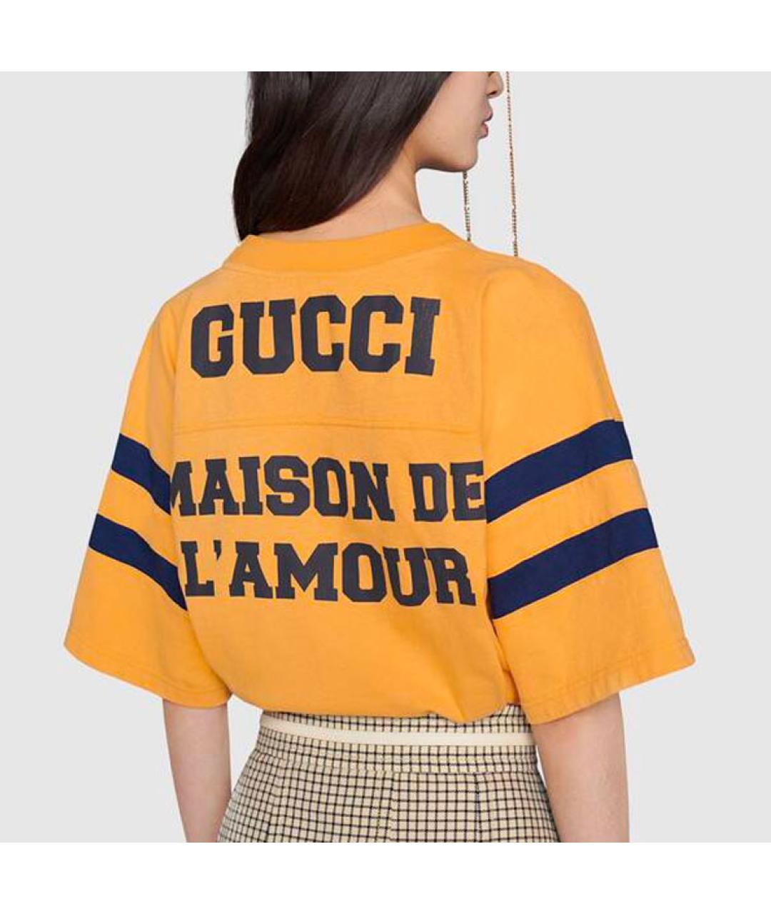 GUCCI Желтая футболка, фото 4