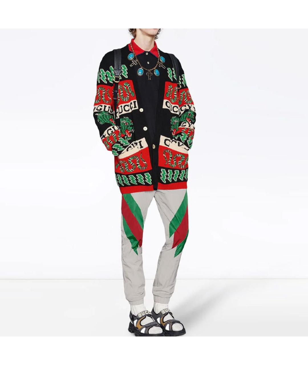 GUCCI Черное хлопковое поло с длинным рукавом, фото 2
