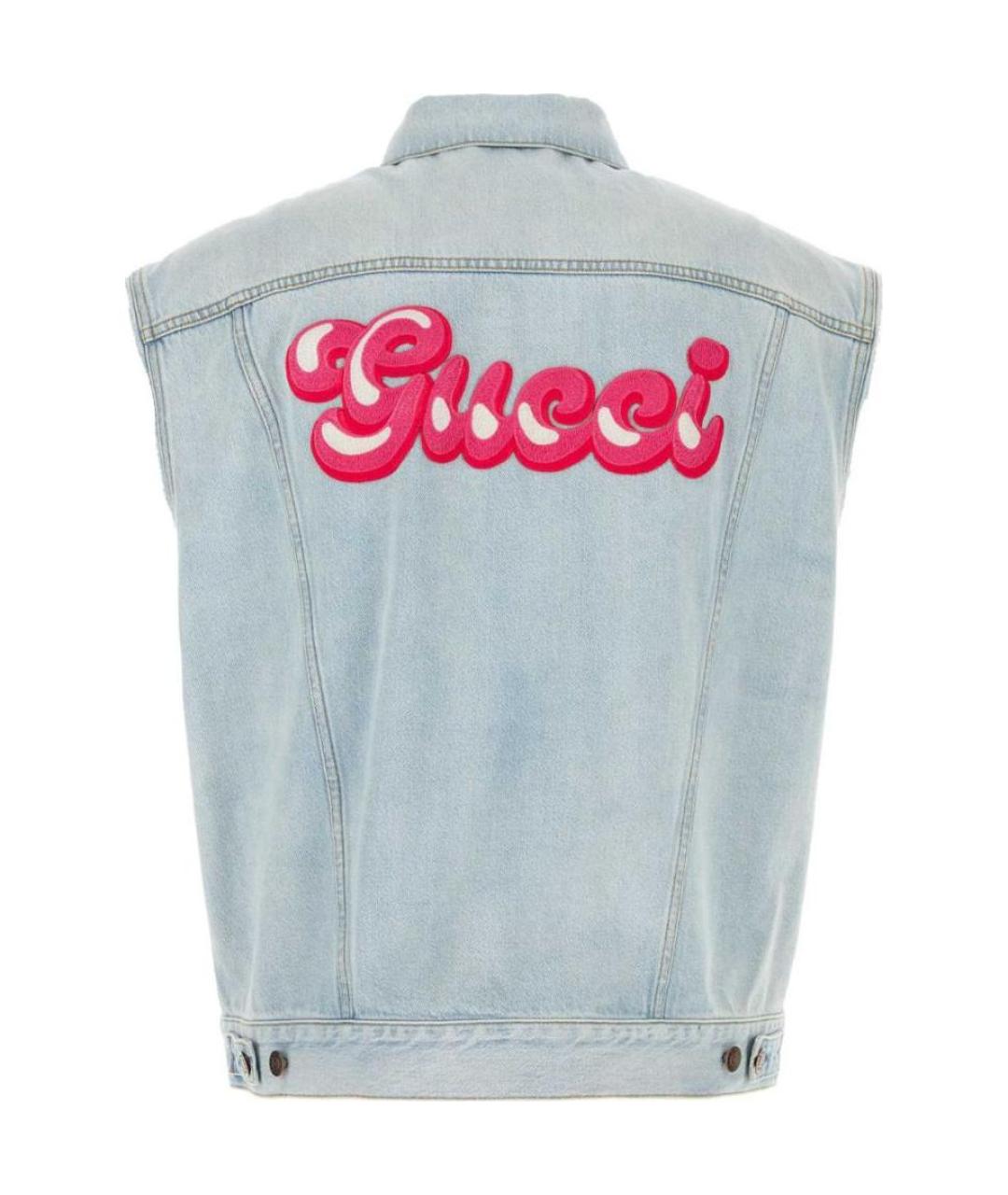 GUCCI Голубой деним жилет, фото 2