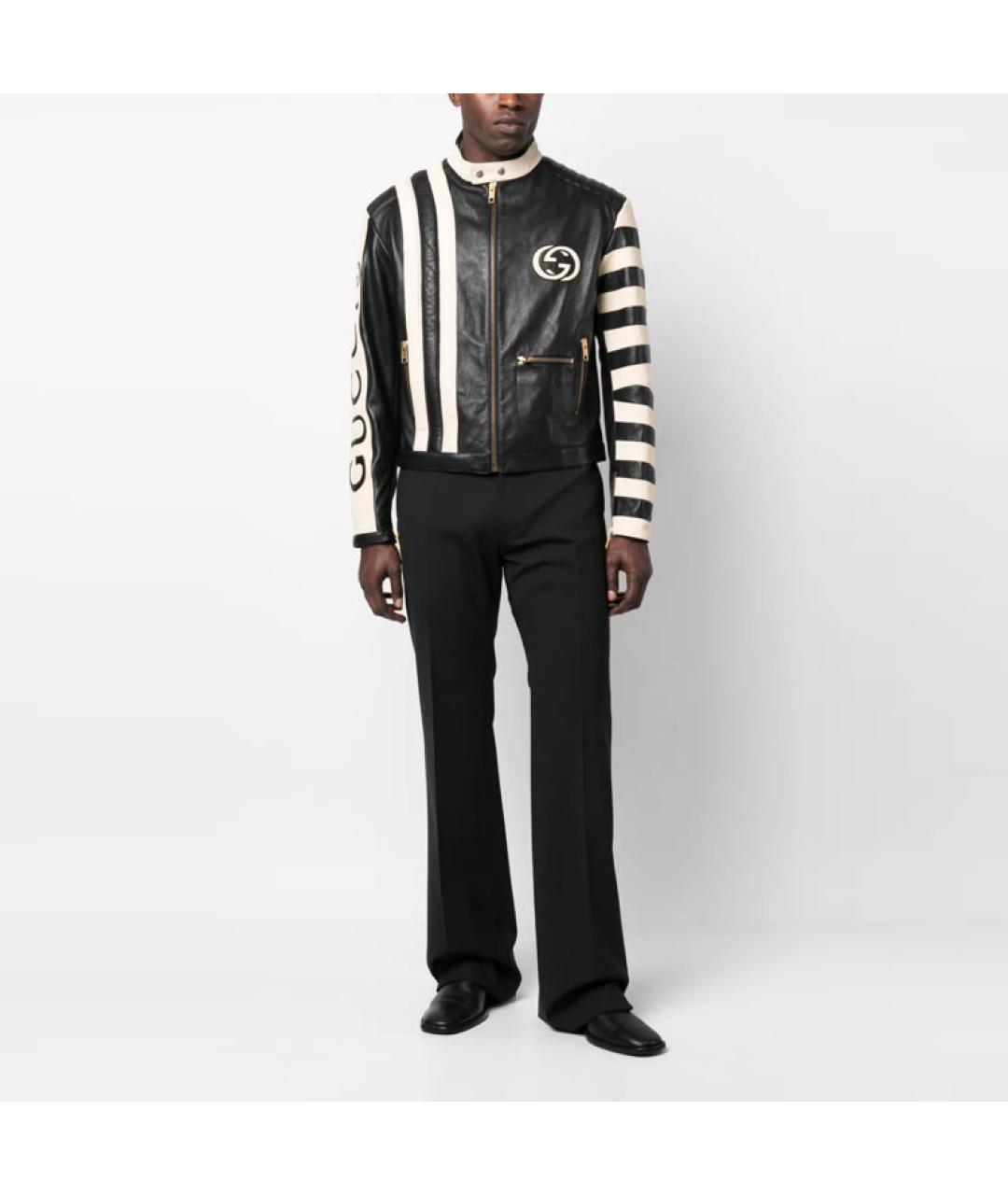 GUCCI Черная кожаная куртка, фото 2