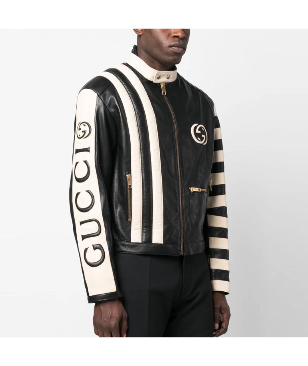 GUCCI Черная кожаная куртка, фото 4
