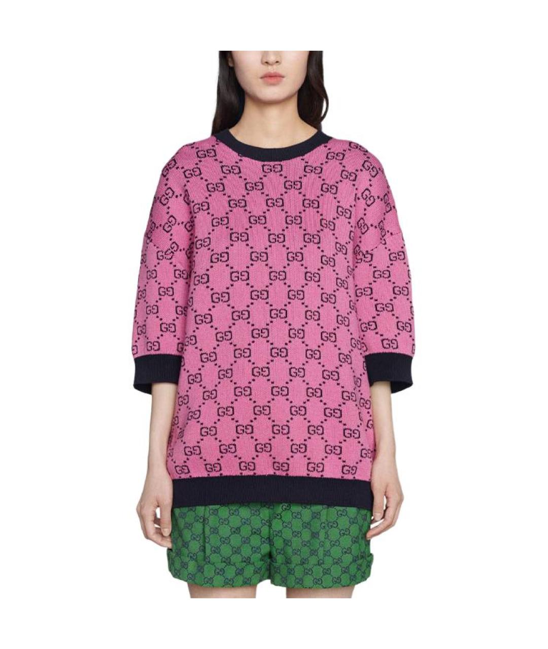 GUCCI Розовая футболка, фото 4