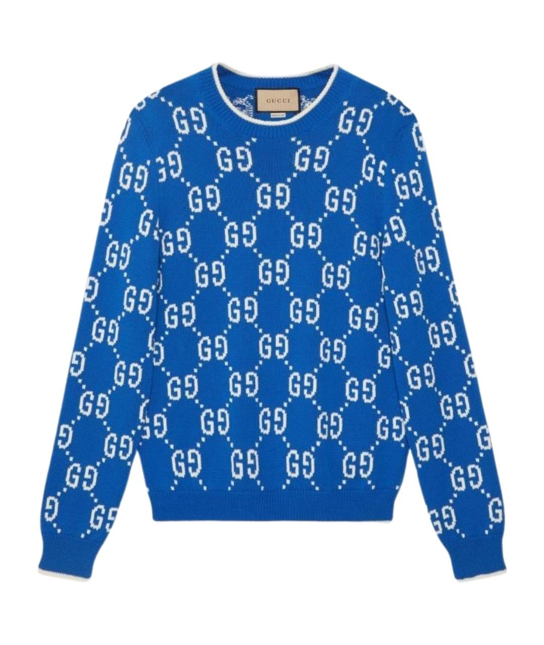 GUCCI Синий джемпер / свитер, фото 1