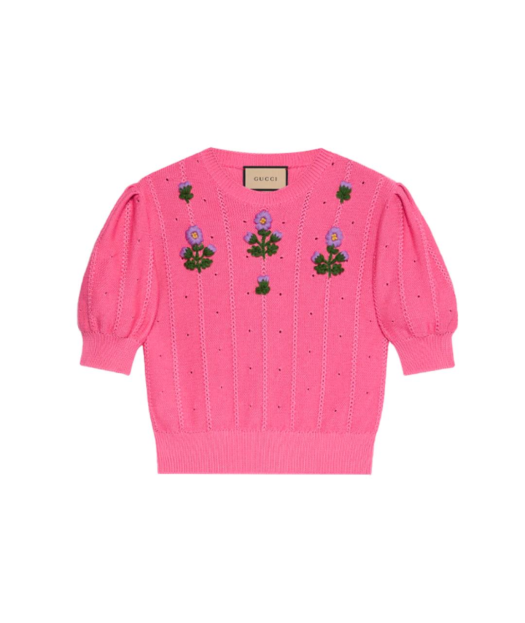GUCCI Розовый хлопковый джемпер / свитер, фото 1