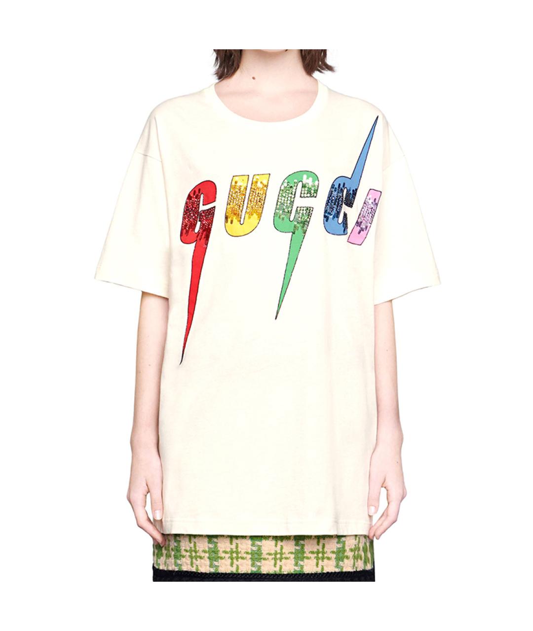GUCCI Белая футболка, фото 4