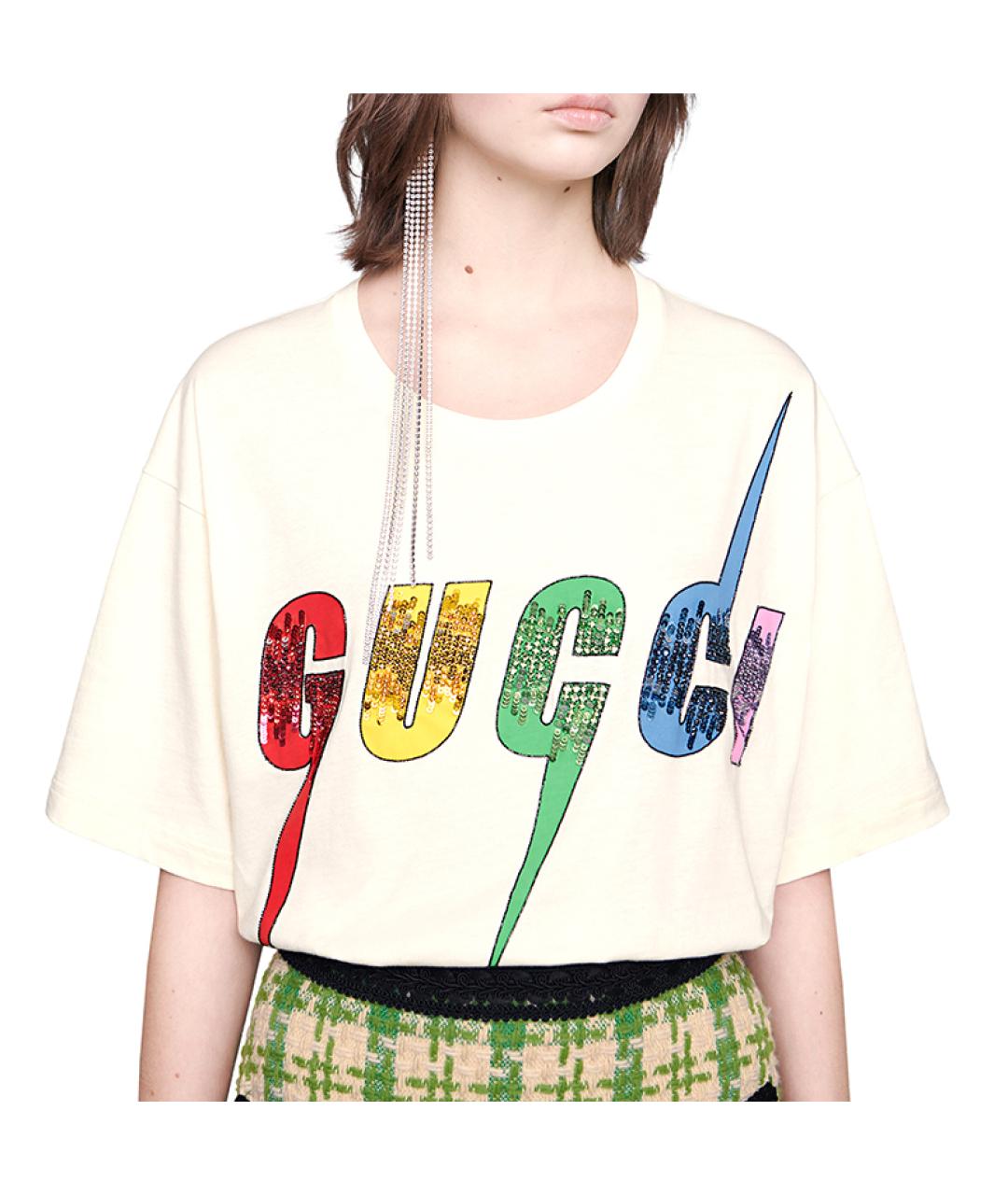 GUCCI Белая футболка, фото 5