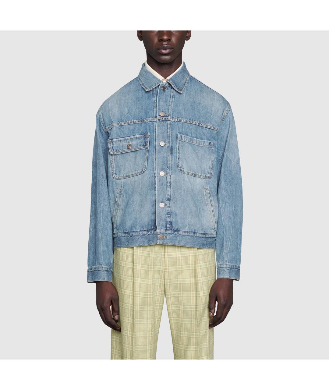 GUCCI Синяя деним куртка, фото 5