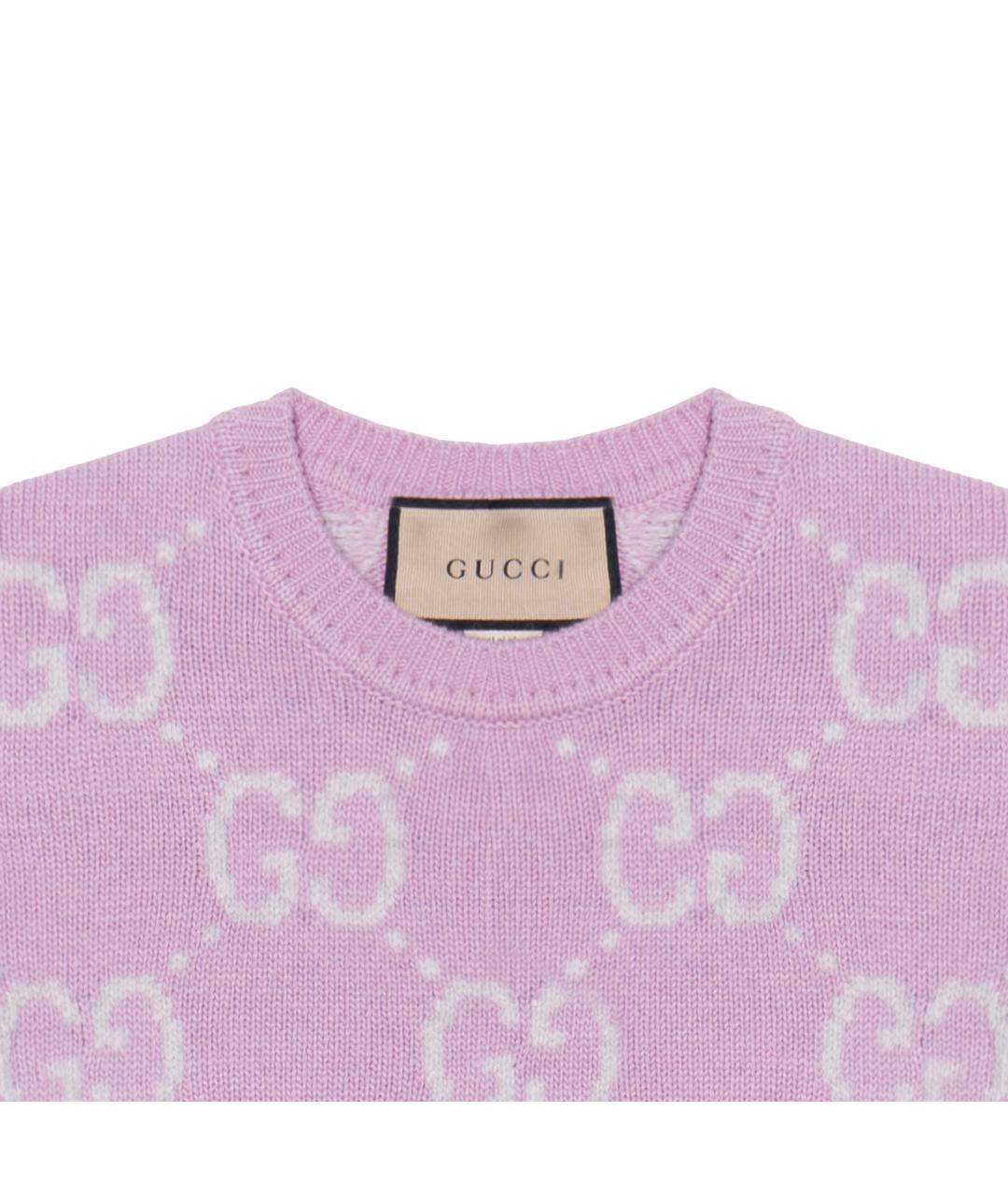 GUCCI Розовый шерстяной джемпер / свитер, фото 5
