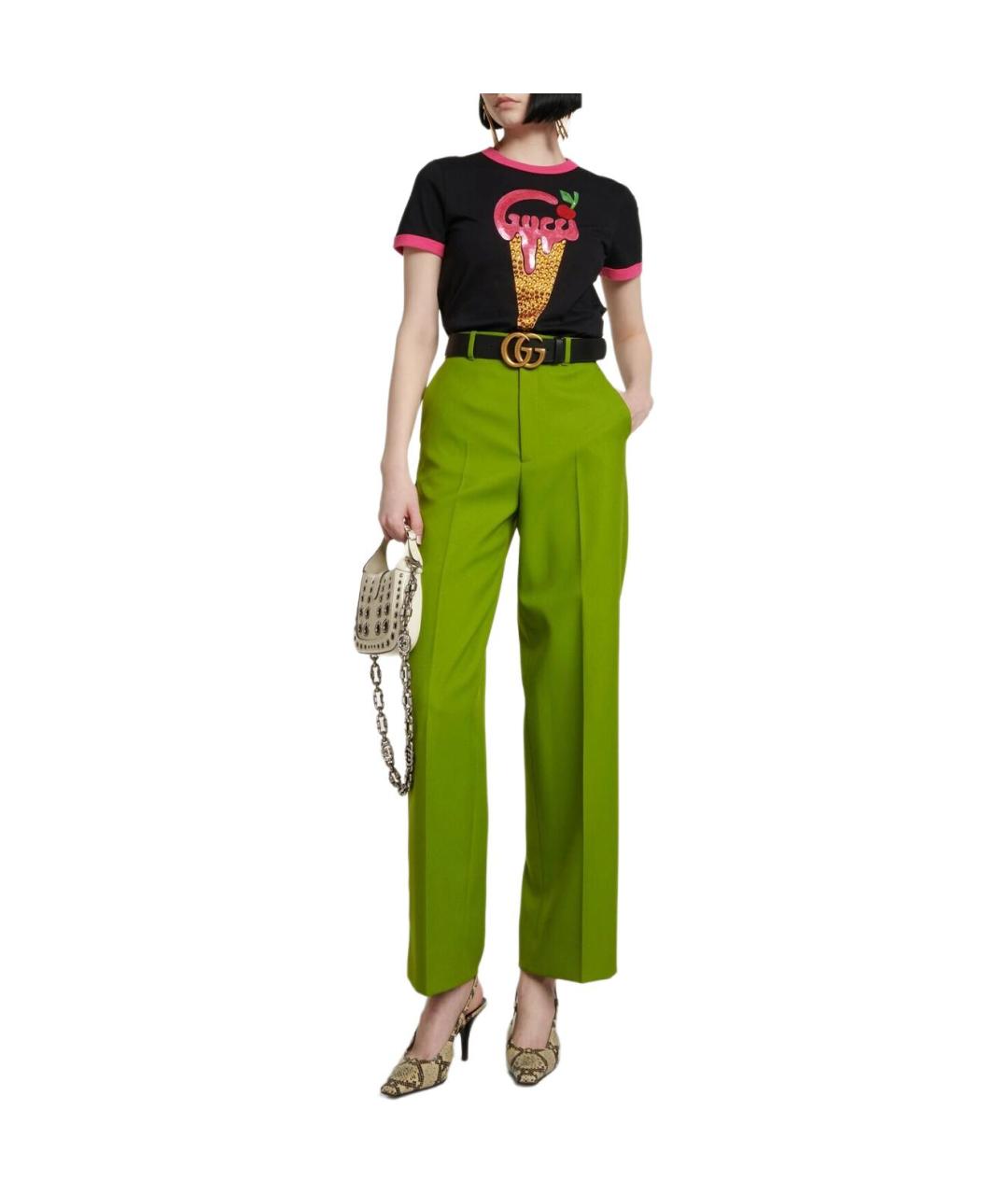 GUCCI Черная хлопковая футболка, фото 3