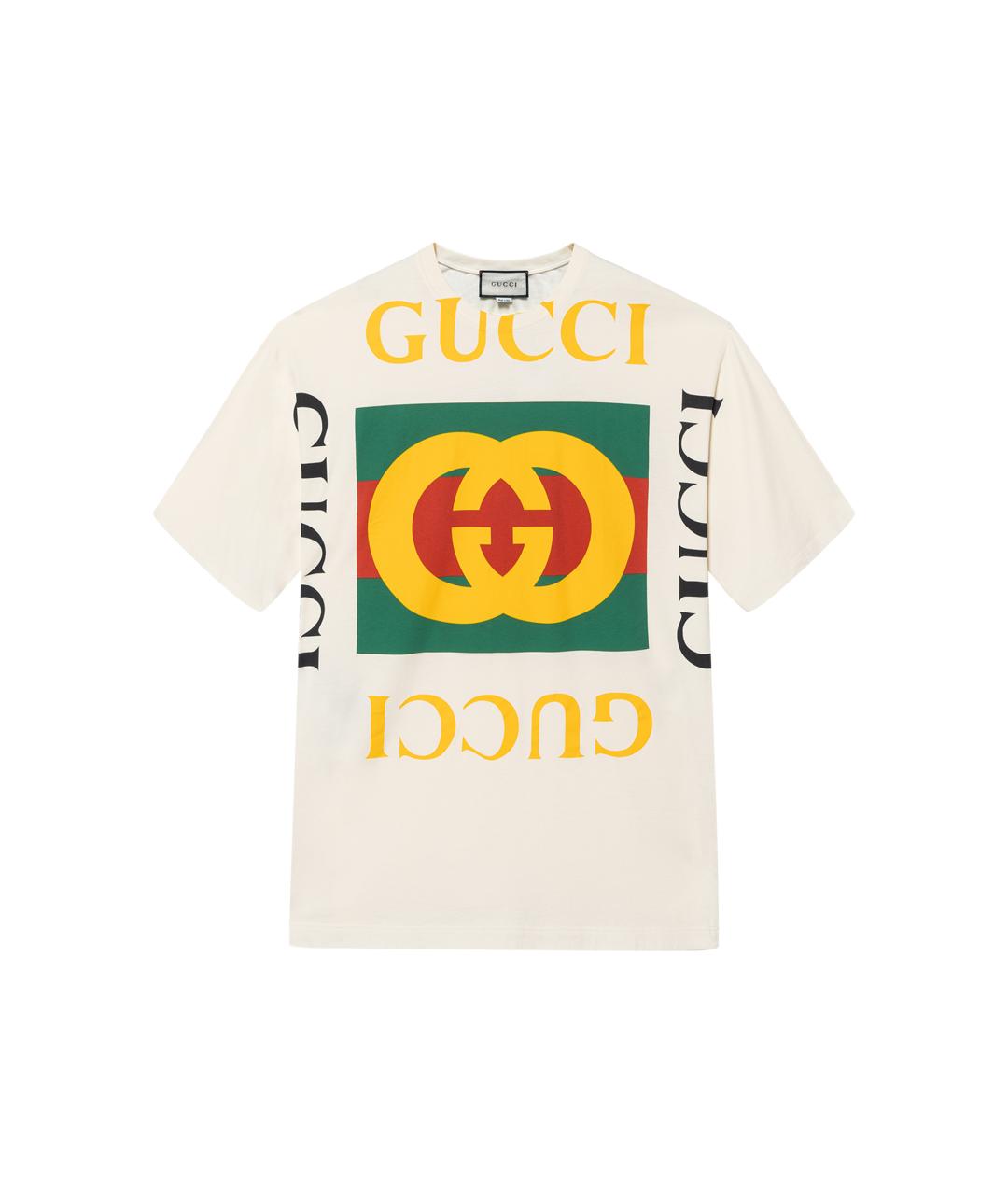 GUCCI Белая хлопковая футболка, фото 1