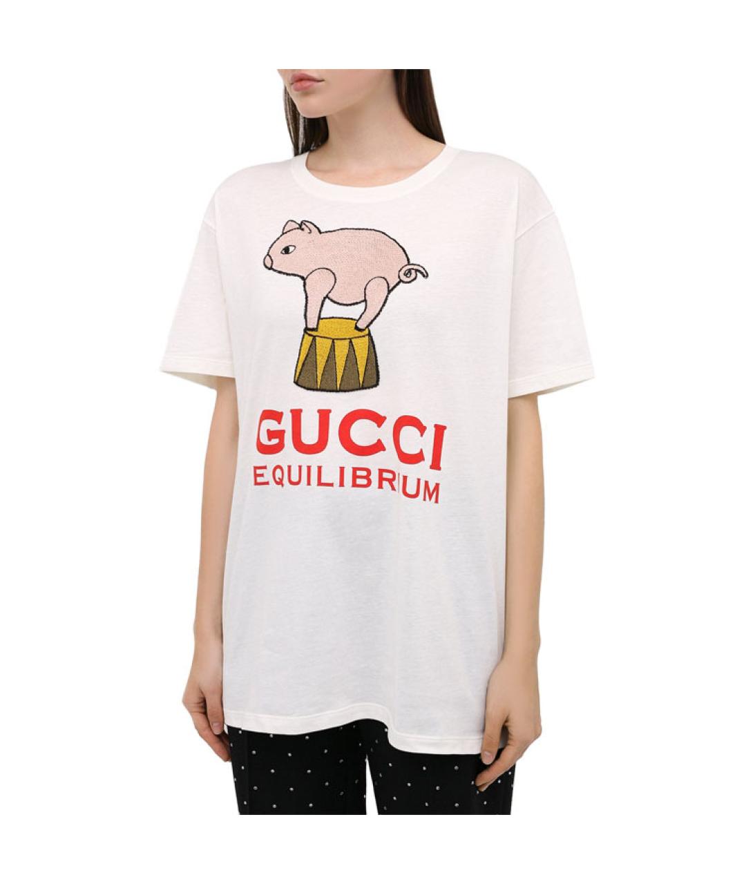 GUCCI Бежевая хлопковая футболка, фото 3