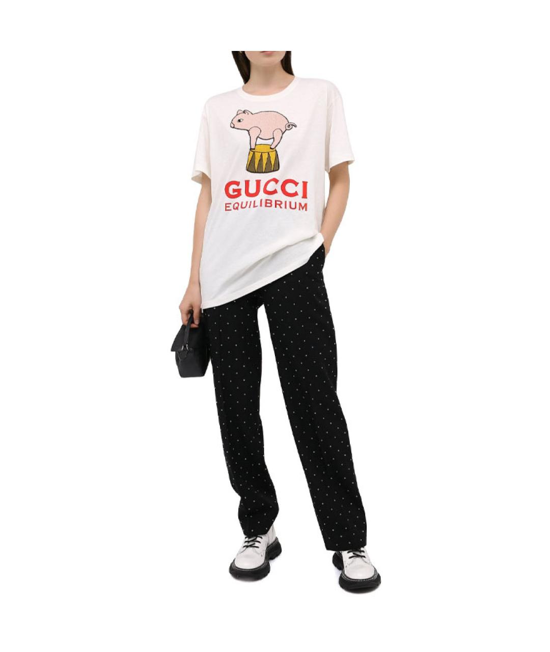 GUCCI Бежевая хлопковая футболка, фото 4
