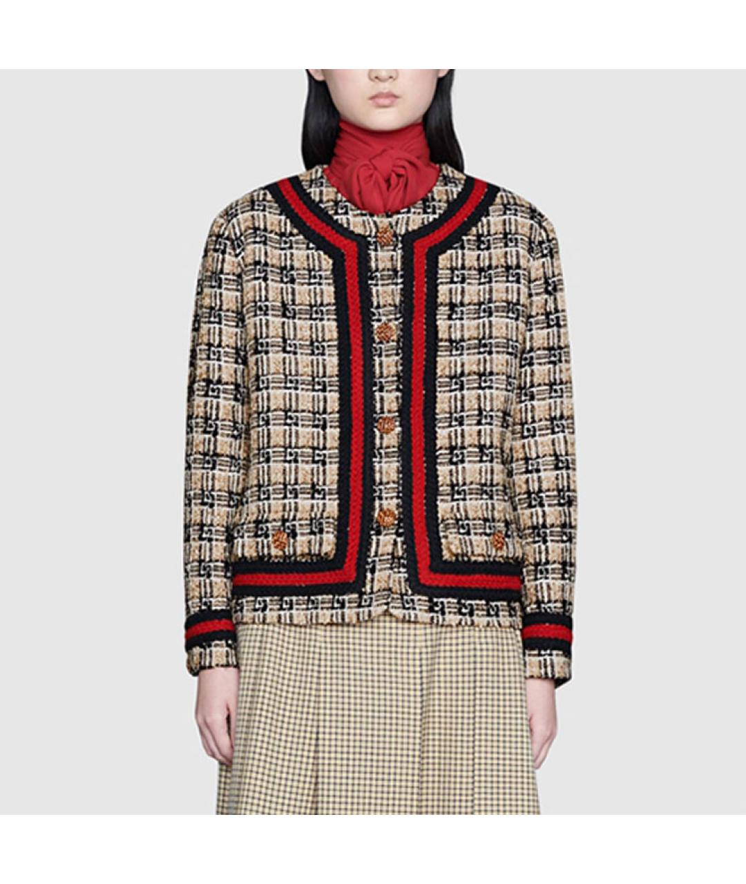 GUCCI Черный твидовый жакет/пиджак, фото 2