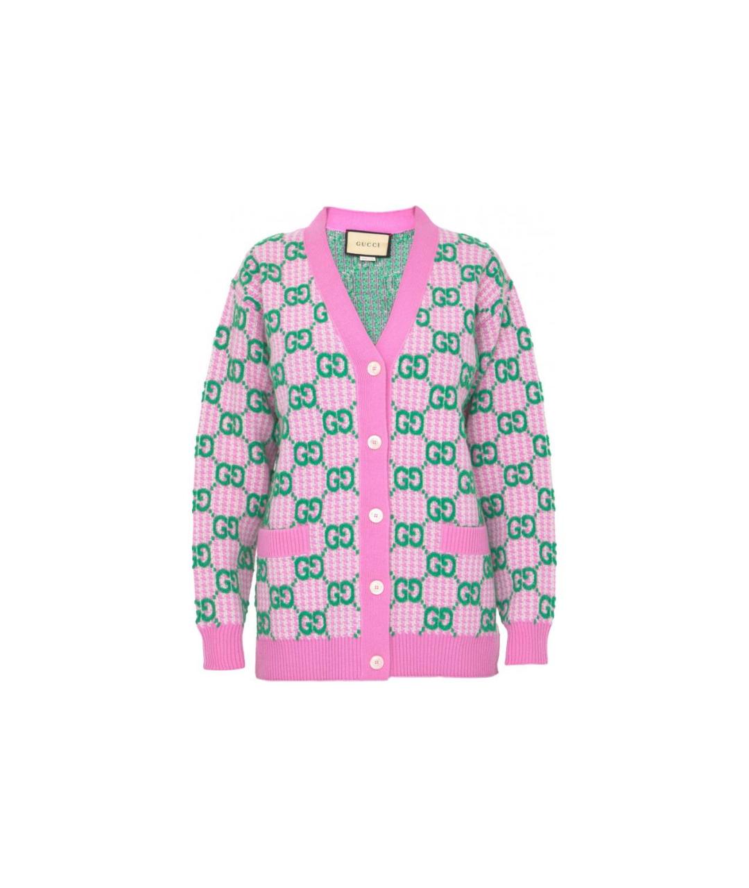 GUCCI Розовый шерстяной кардиган, фото 6