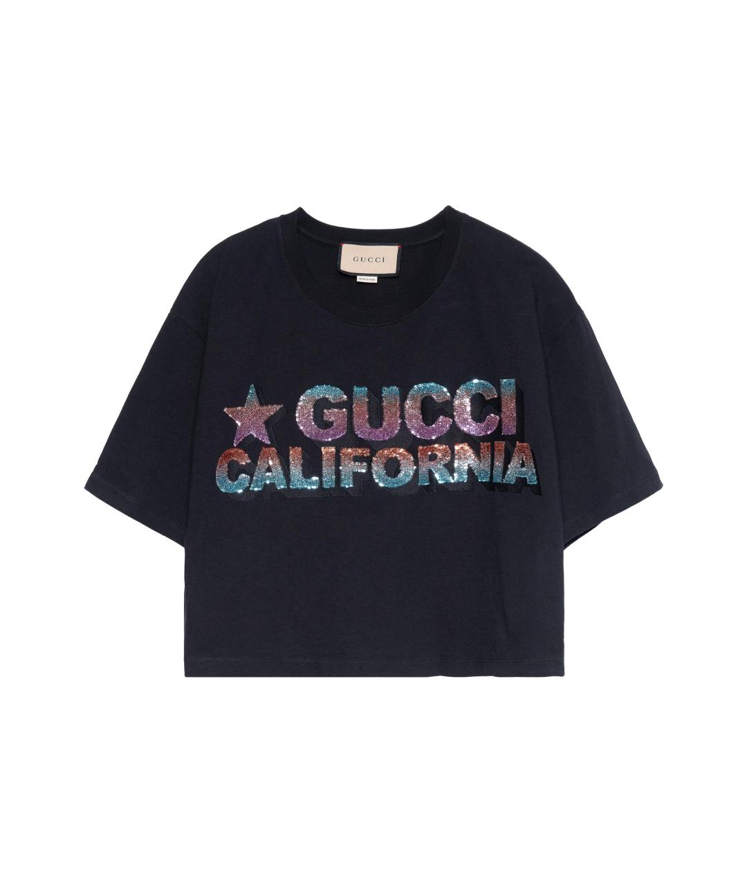 GUCCI Черная хлопковая футболка, фото 1