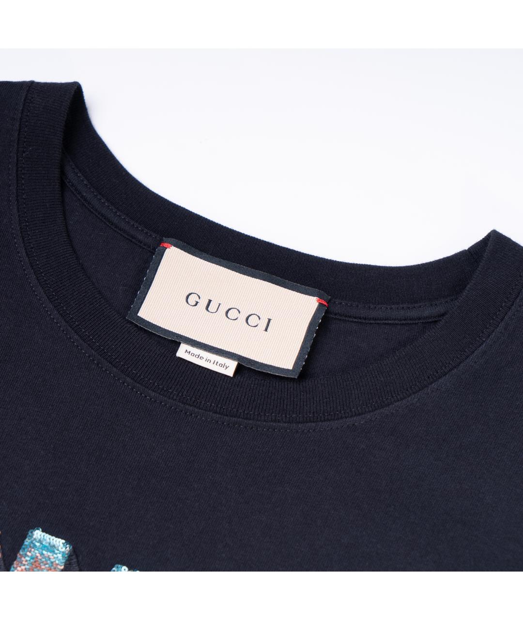 GUCCI Черная хлопковая футболка, фото 3