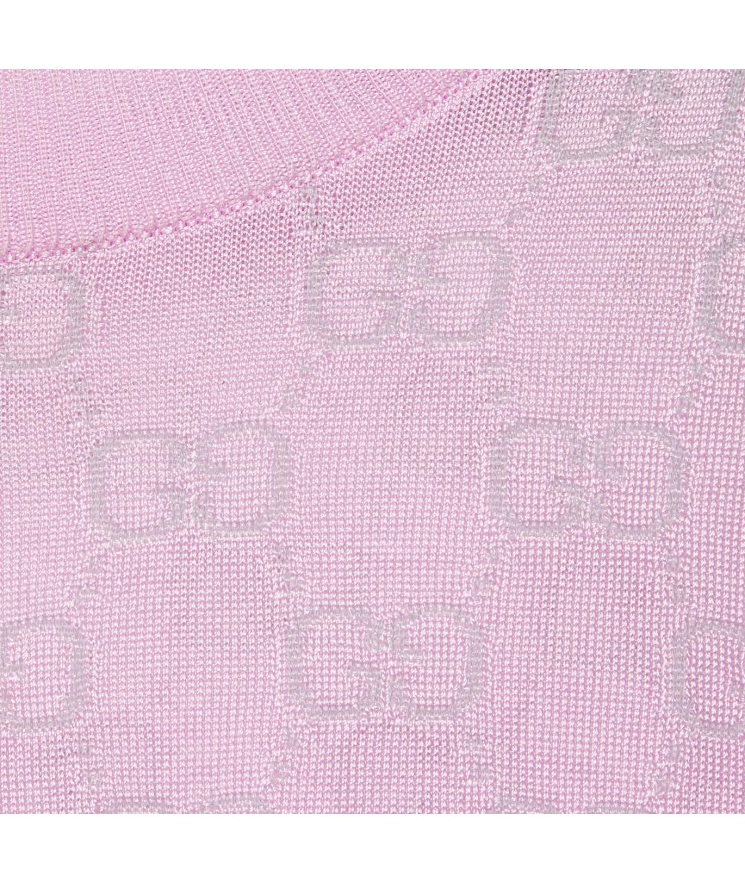 GUCCI Розовая вискозная футболка, фото 5