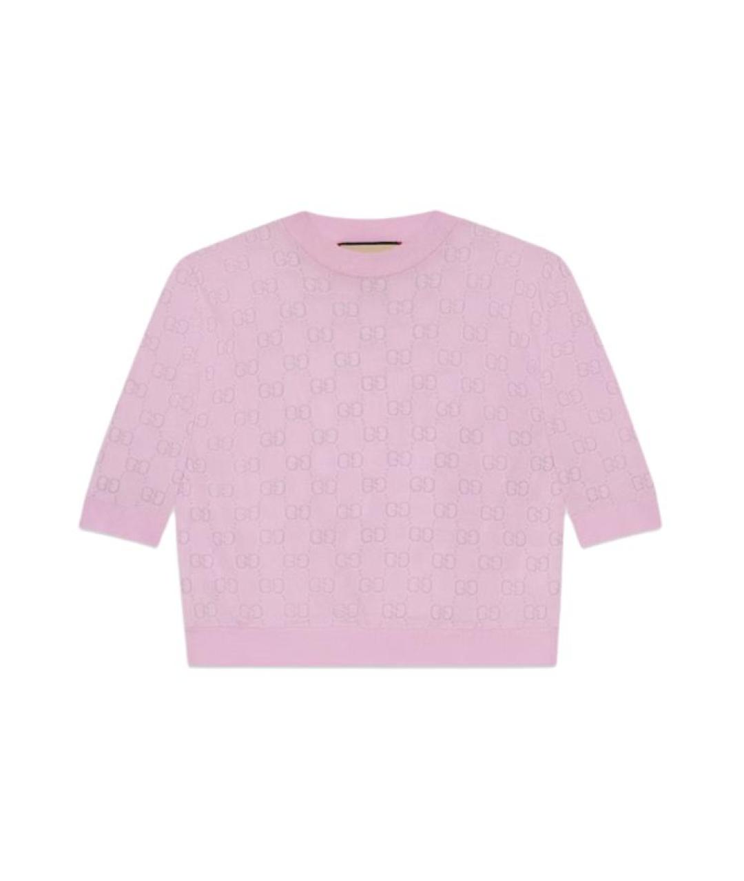 GUCCI Розовая вискозная футболка, фото 1