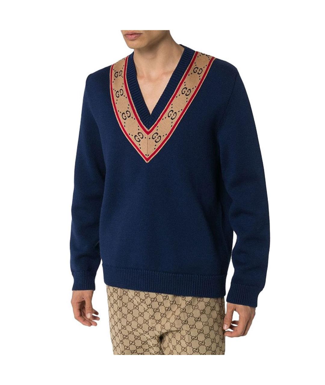 GUCCI Синий джемпер / свитер, фото 4