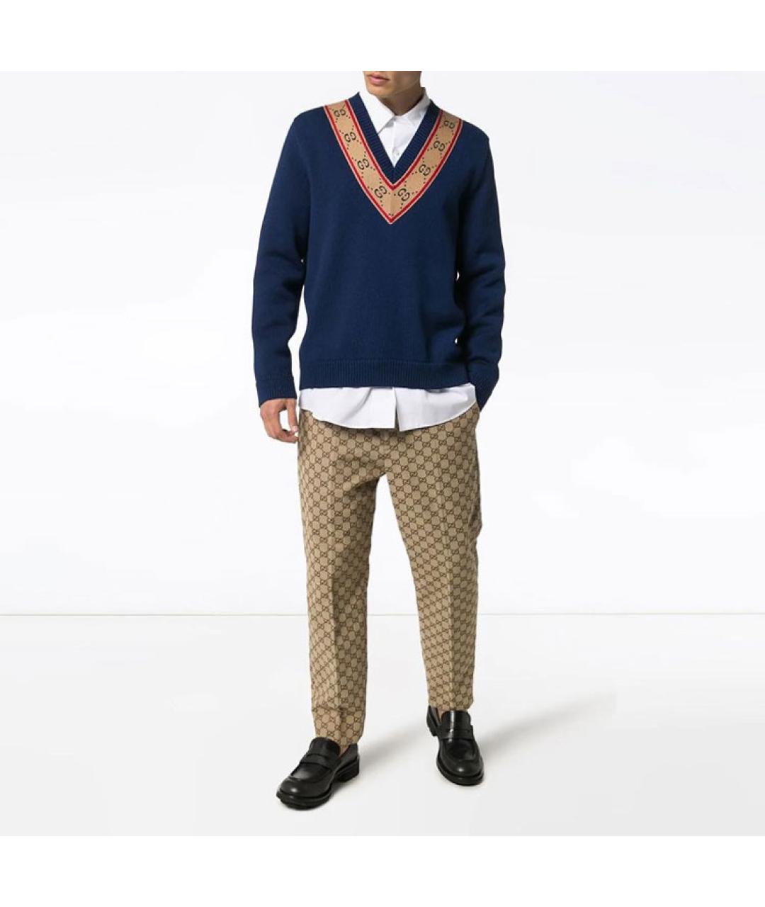 GUCCI Синий джемпер / свитер, фото 3