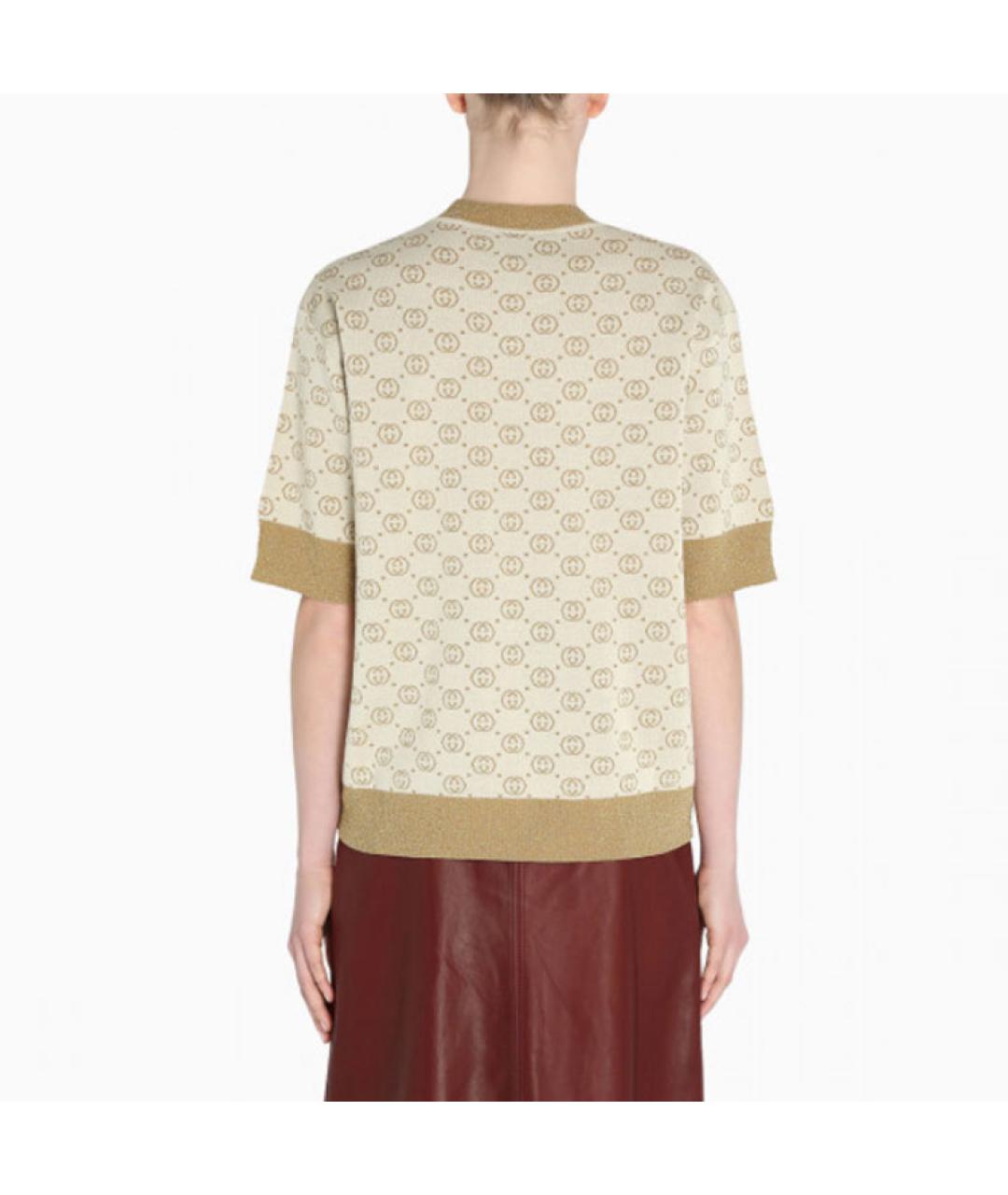 GUCCI Бежевый шерстяной джемпер / свитер, фото 2
