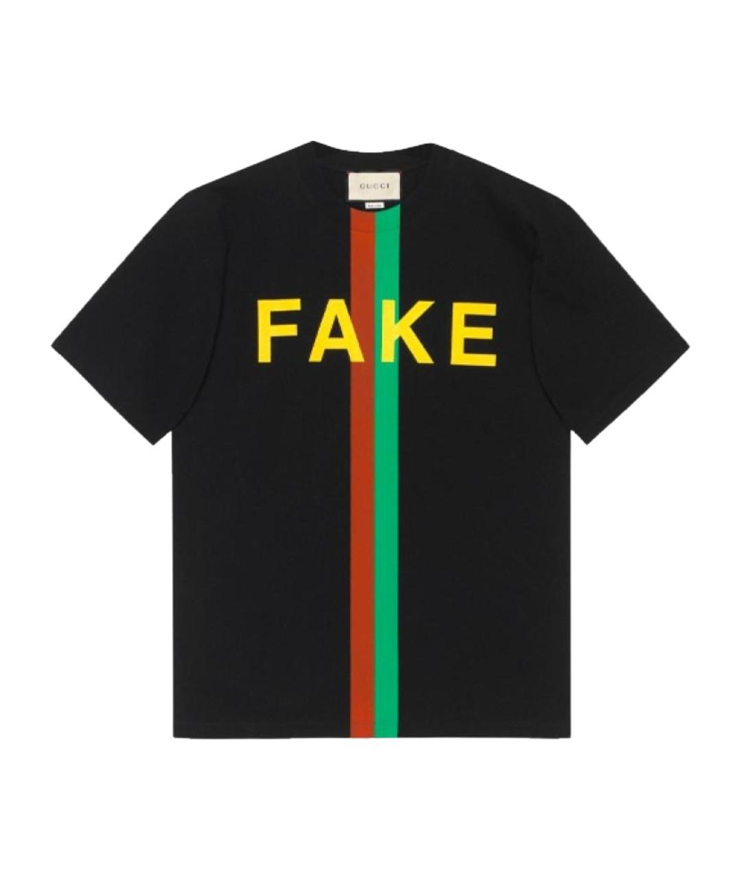 GUCCI Черная хлопковая футболка, фото 1