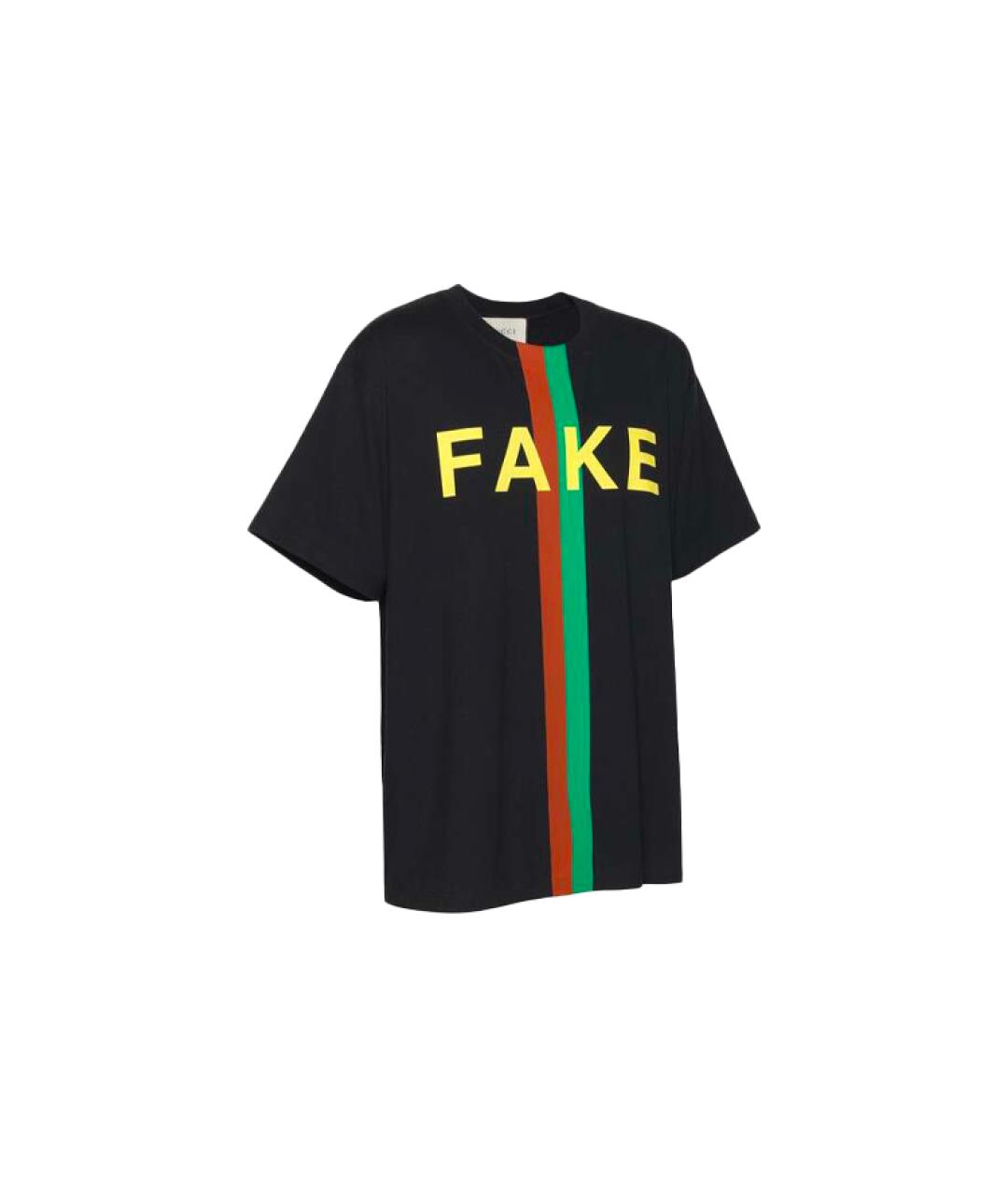 GUCCI Черная хлопковая футболка, фото 3