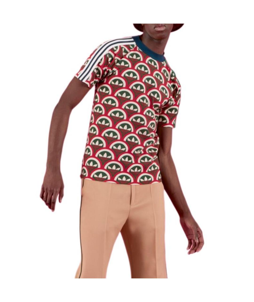 GUCCI Красная хлопковая футболка, фото 4
