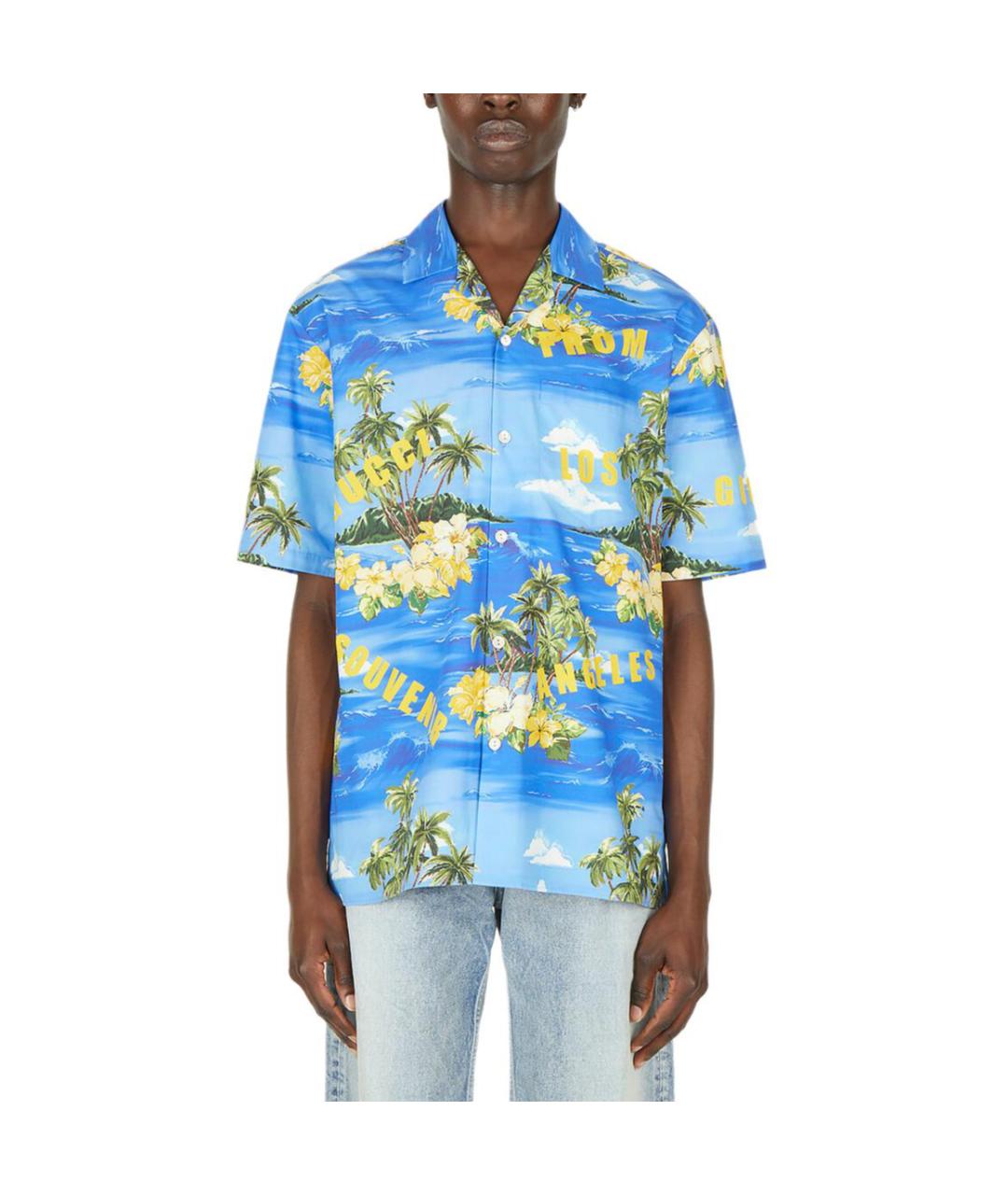 GUCCI Синяя хлопковая классическая рубашка, фото 3