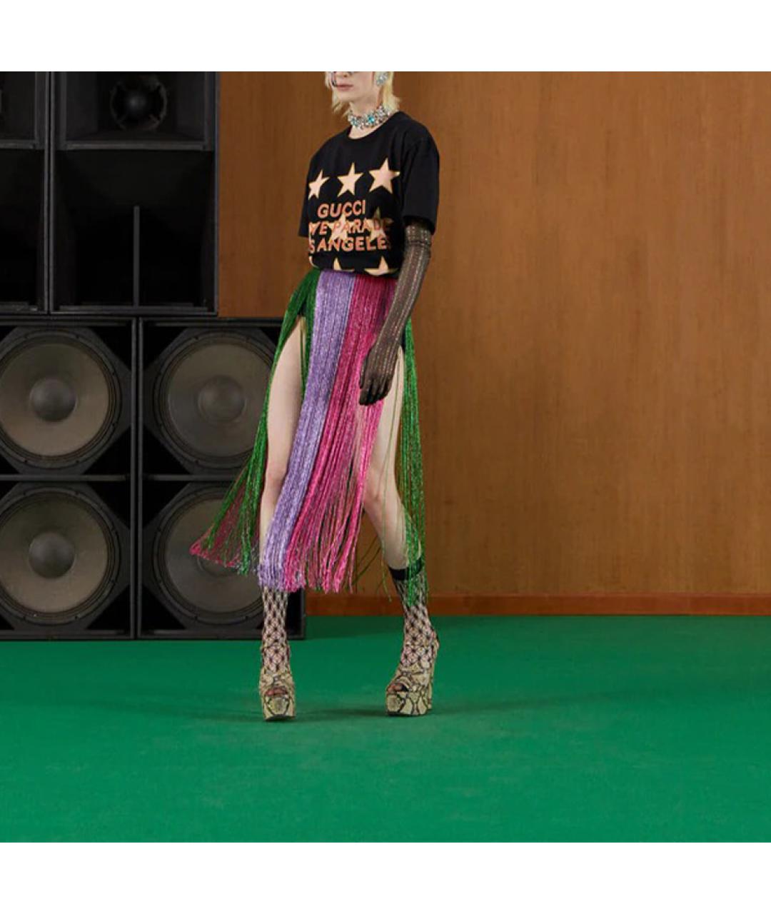 GUCCI Черная хлопковая футболка, фото 3