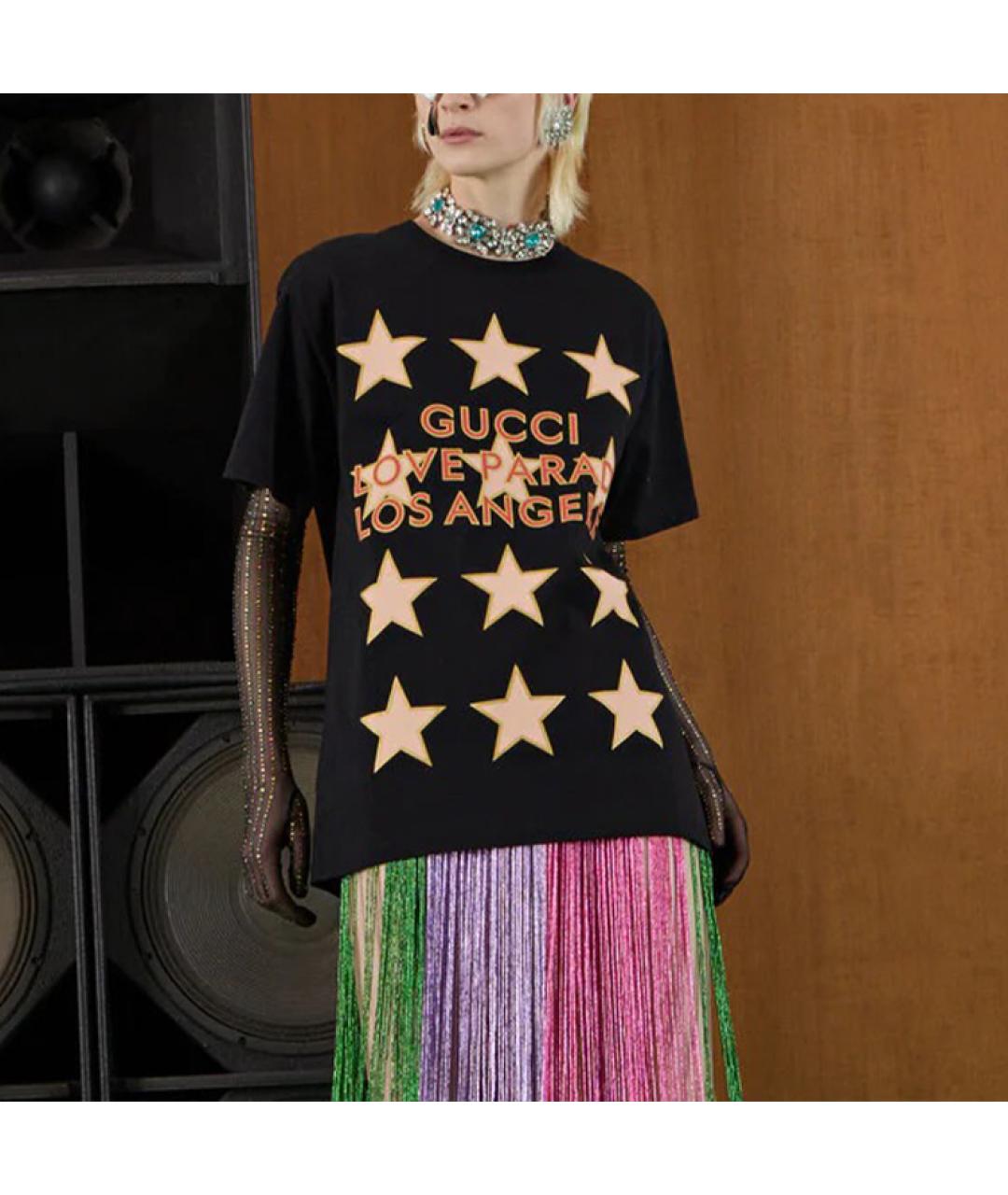 GUCCI Черная хлопковая футболка, фото 4