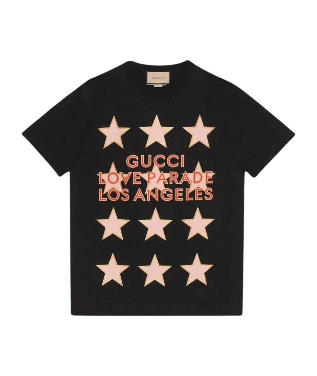 GUCCI Черная хлопковая футболка, фото 1