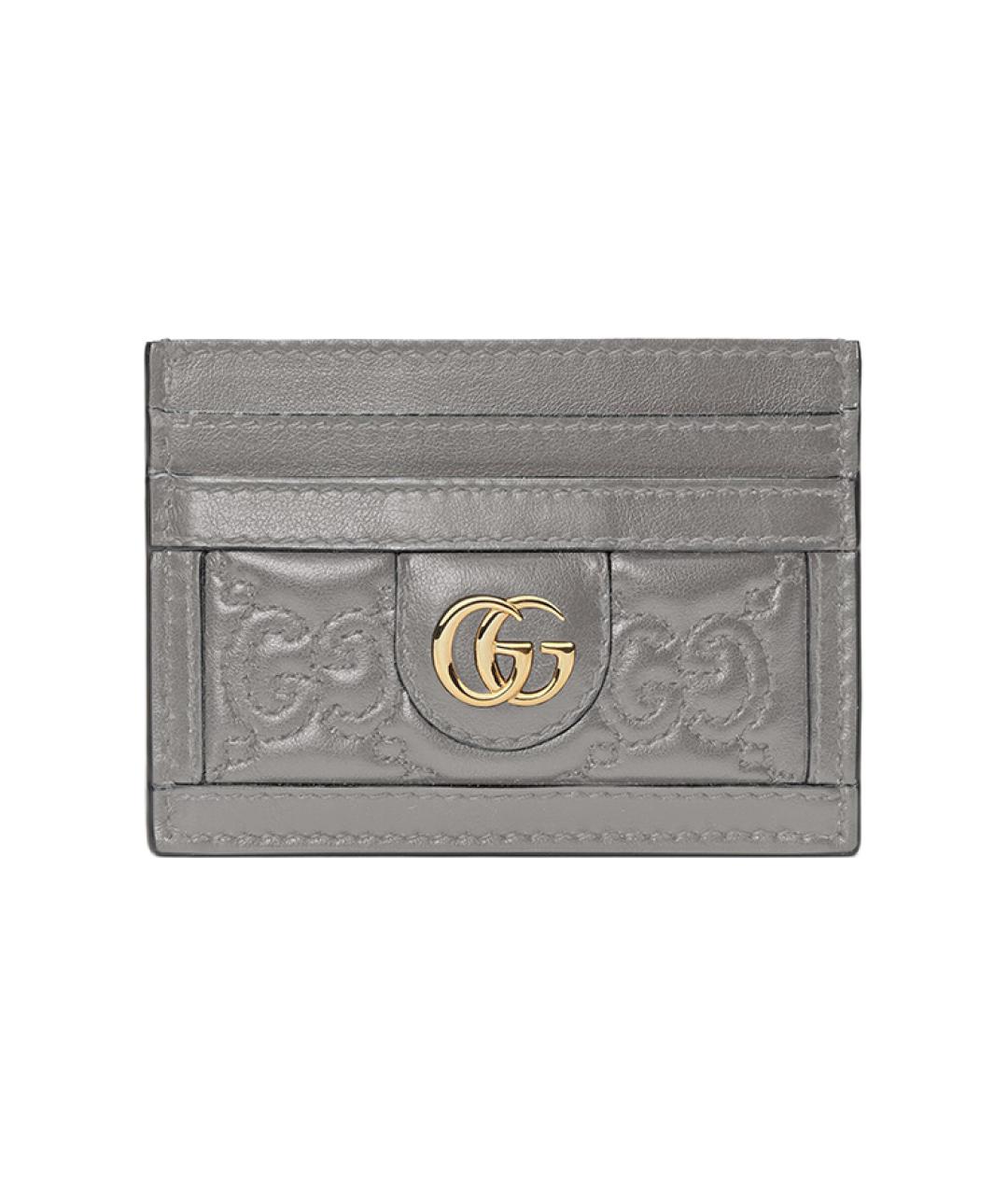 GUCCI Серый кожаный кардхолдер, фото 1