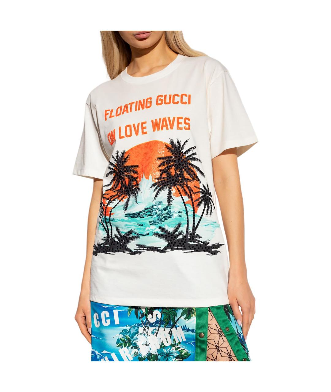 GUCCI Белая футболка, фото 3