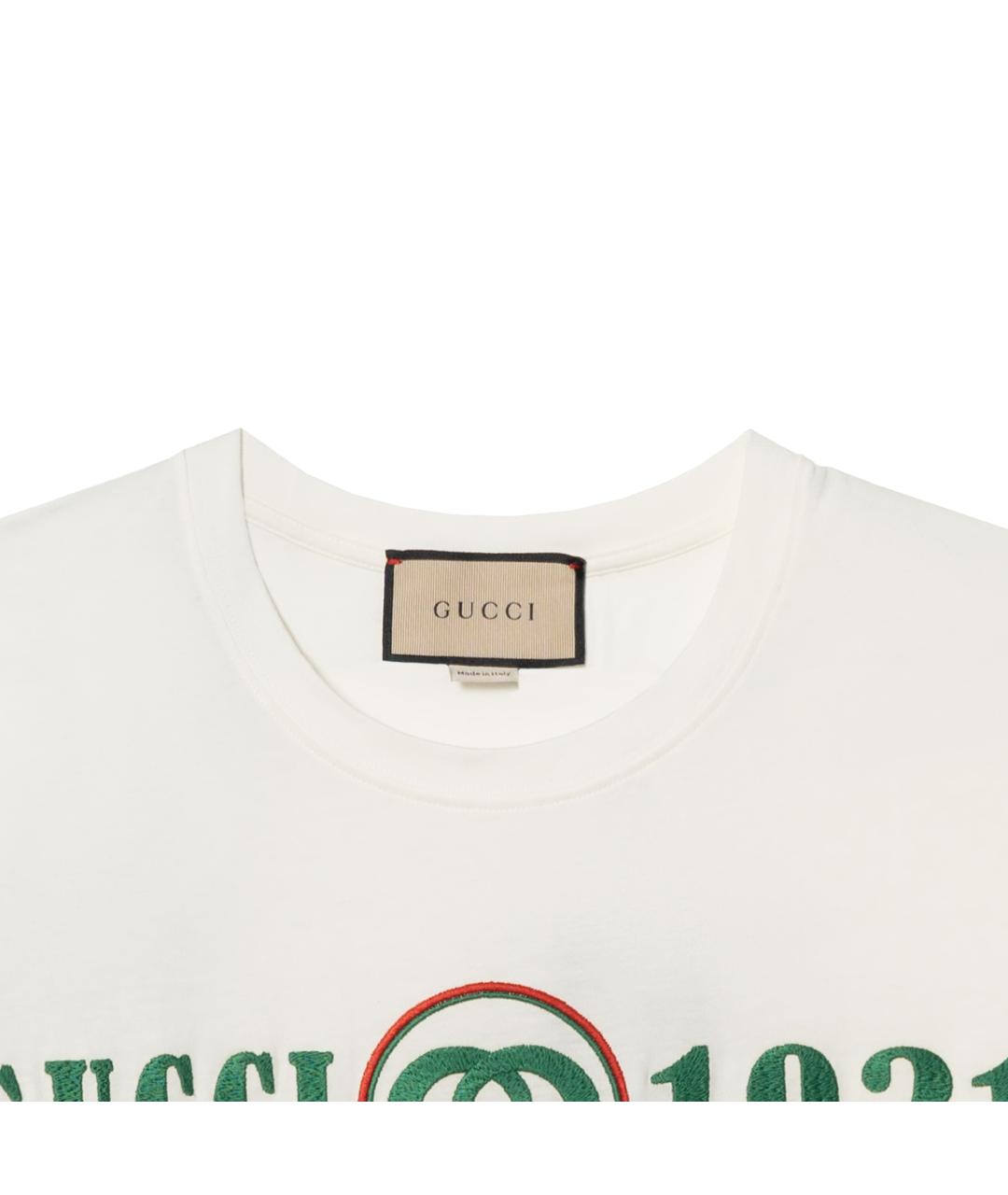 GUCCI Белая хлопковая футболка, фото 5
