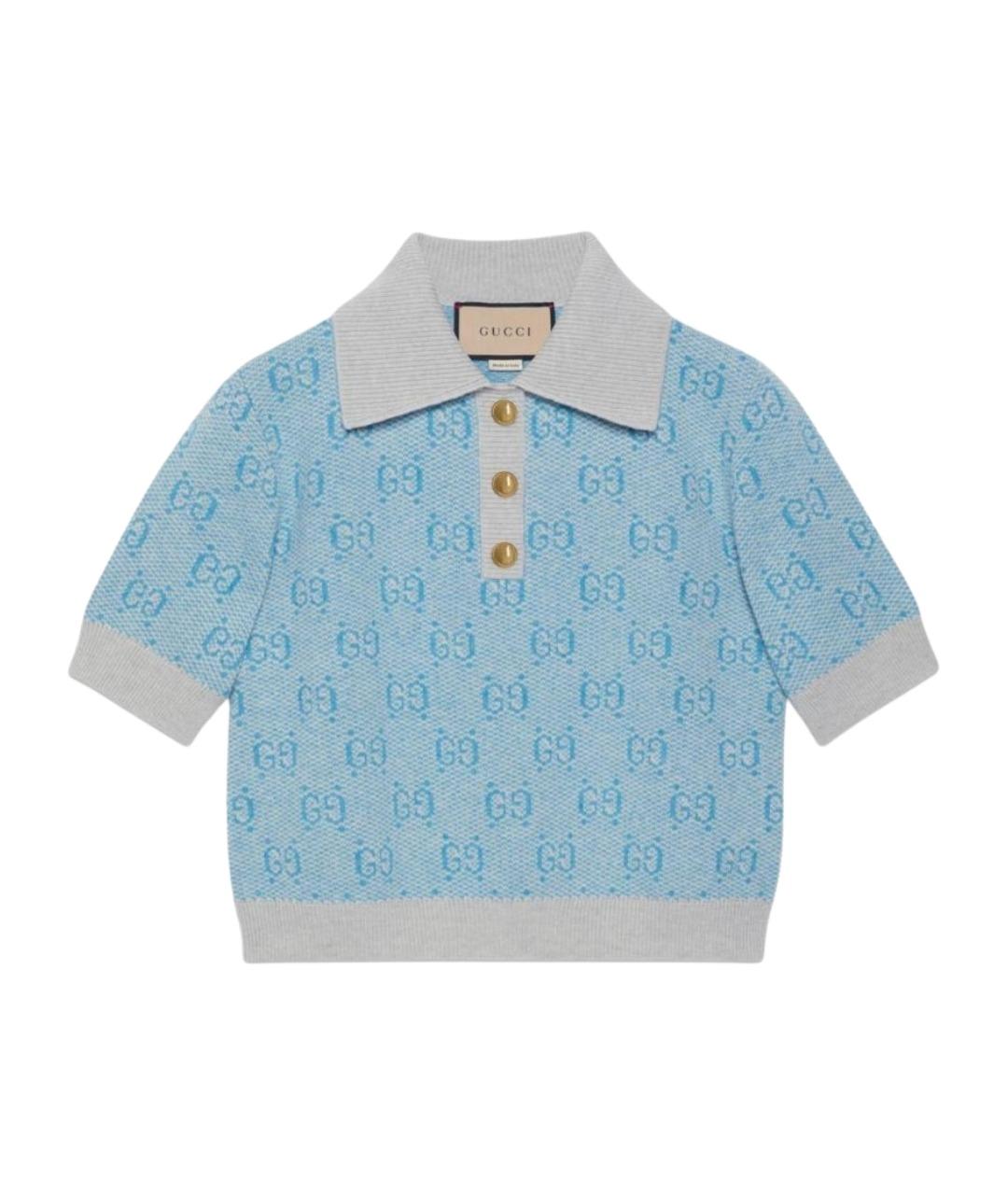 GUCCI Голубой джемпер / свитер, фото 3