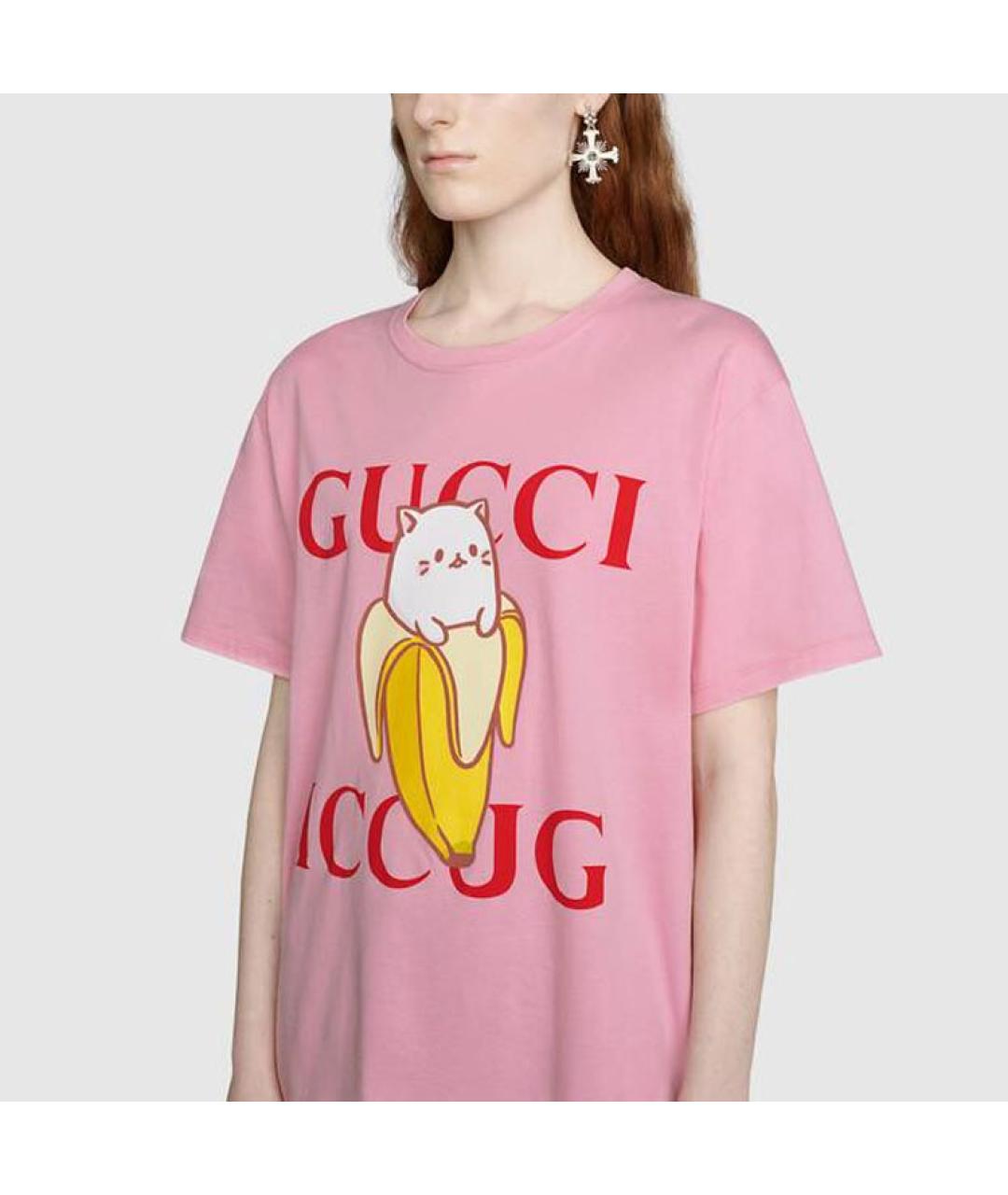 GUCCI Розовая футболка, фото 5
