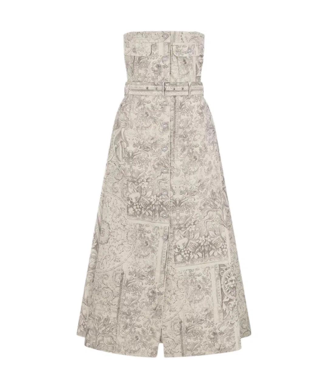CHRISTIAN DIOR Серое хлопковое повседневное платье, фото 1