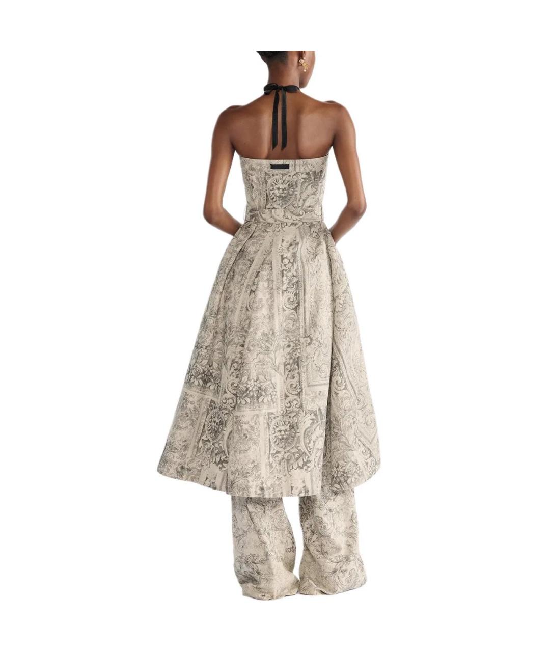 CHRISTIAN DIOR Серое хлопковое повседневное платье, фото 6