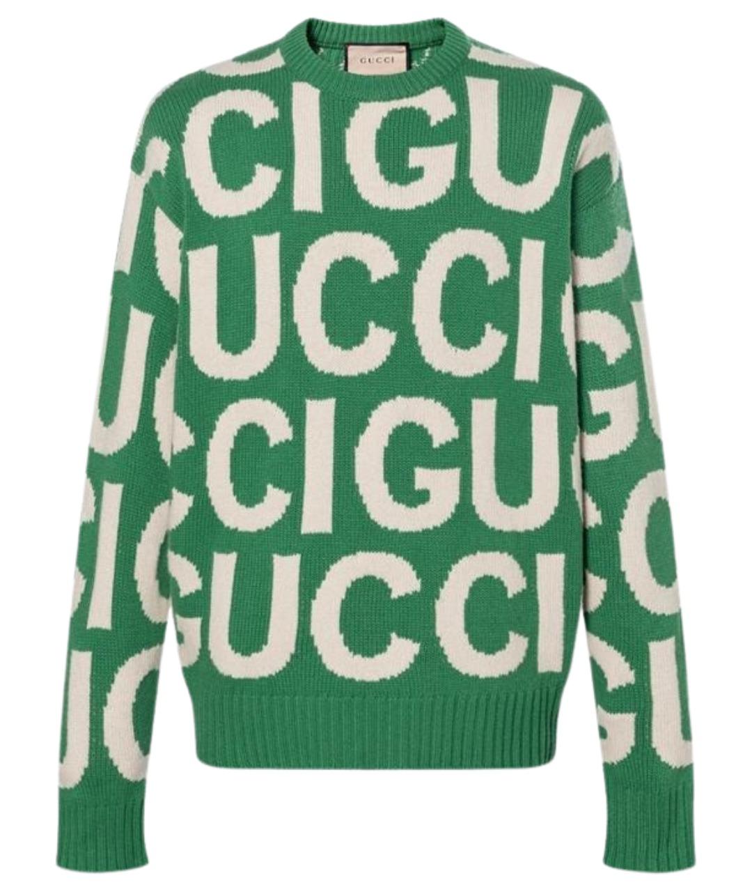 GUCCI Зеленый джемпер / свитер, фото 1